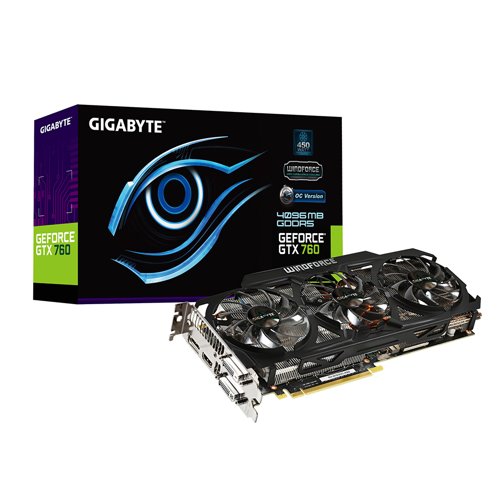  Gigabyte WINDFORCE 3X GeForce GTX 760 4GB GV-N760OC-4GD R2.0